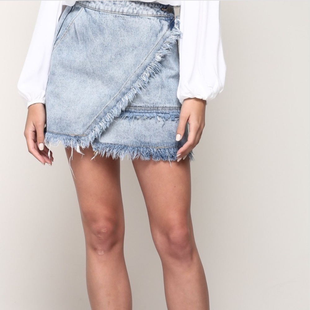 Frayed Denim Skirt